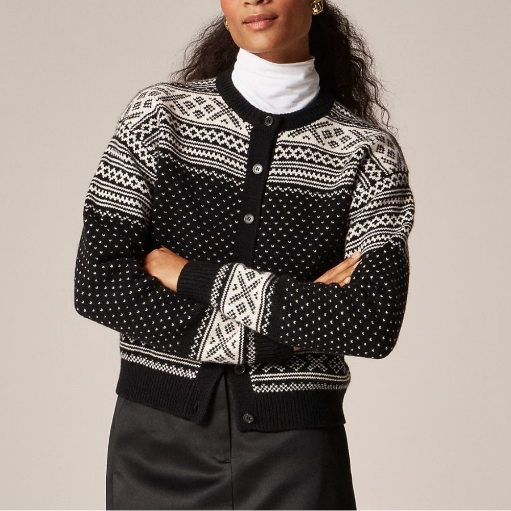 J crew Fair Isle cardigan in vintage wool